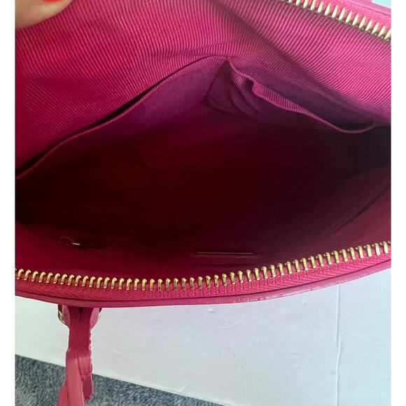 Authentic Furla Piper M Hot Pink Leather Handbag Bag Satchel Purse - Picture 9 of 12